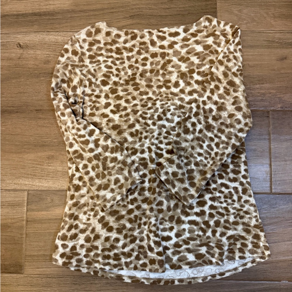 Ruby Rd. Leopard Print Top with Gold Accents - Picture 3 of 4